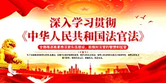 深入学习贯彻法官法法官队伍建设党建展板