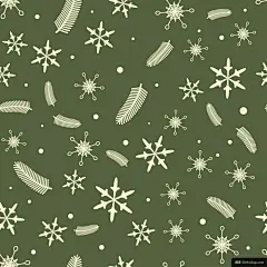 墨绿背景 白色线条 缤纷雪花 圣诞无缝图案背景053模板背景图片