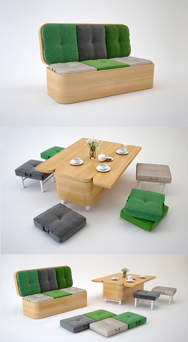 在小空间里，多功能而体积小的家具总是能令...