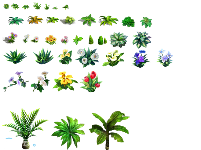 超高清卡通Q版写实植物类0树木PSD/P...