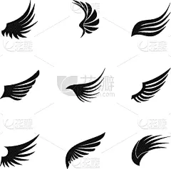 鸟类,计算机图标,翅膀,数字9,碎纸,巨大的,小的,翎毛,收集