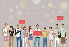 烛光集会青年团队祈福祝福人物插画烛光集会|团队|祈福|祝福|人物|插画