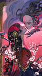 清晨帘幕卷轻霜，呵手试梅妆。都缘自有离恨，故画作远山长。
思往事，惜流芳，易成伤。拟歌先敛，欲笑还颦，最断人肠。
                                                --插画作者：随随 ​​​