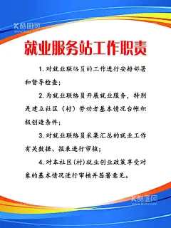 就业服务站  - 源文件下载【酷图网】联络员职责,村社区职责,联络员,社区制度,联络员制度,就业服务,就业服务站,就业职责,就业制度,企业制度,制度牌,制度背景,简约海报,社区海报,工地海报,企业海报,海报设计,