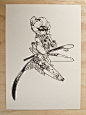 插画师T Wei的创意钢笔绘画作品,我喜欢那只细腿鱼和骷髅自行车，还喜欢，算了，太多了@CCI中国动漫插画