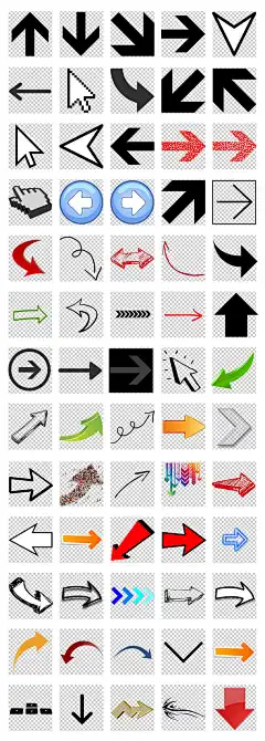 卡通箭头手绘箭头效果方向指示箭头指示插画方向标识黑色PNG素材