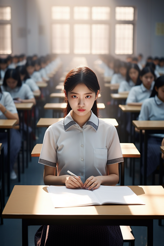 学生考试思考问题人物图片摄影图