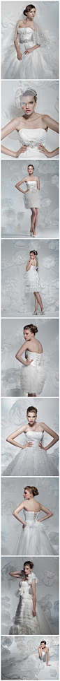 一组俄罗斯莫斯科Marina Danilova摄影师拍摄的婚纱新娘，白色的花朵，惊艳之美。