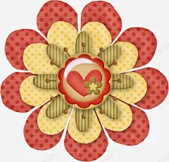 卡通手绘多层花朵装饰 平面电商 创意素材