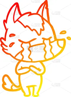 热,狼,山,铅笔画,卡通,可爱的,性格,艺术,图像,哭