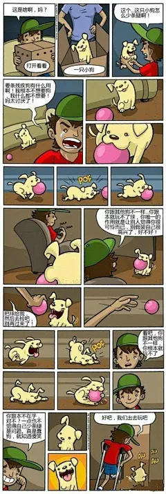 【生活本身并没有完美】少了一条腿的狗狗，你，还会爱吗？ ——巴西漫画家Fábio Coala作品《Perfeição（完美）》,有点心酸的小故事，感动你了没？？