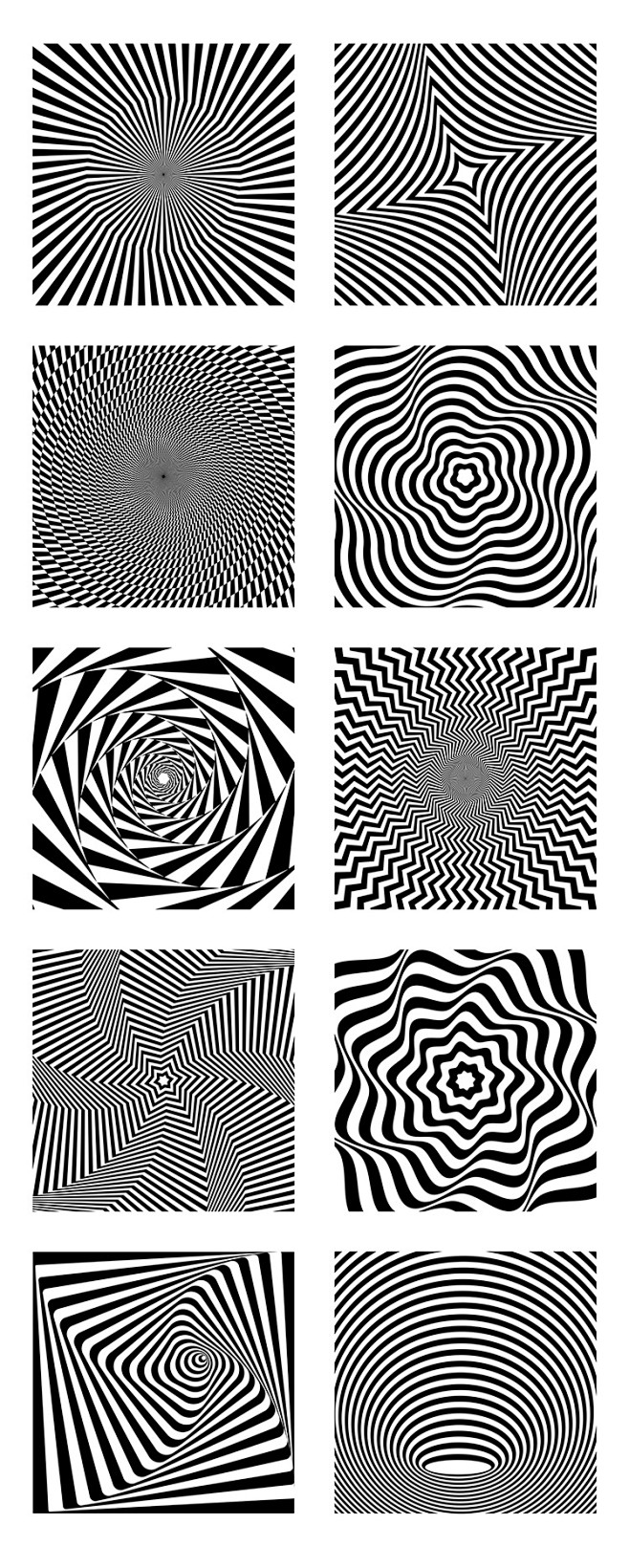 精选10款黑白视觉错觉图形视觉空间感图案...