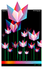 abstract art diamond  Drawing  flower geometric gradient light pattern poster