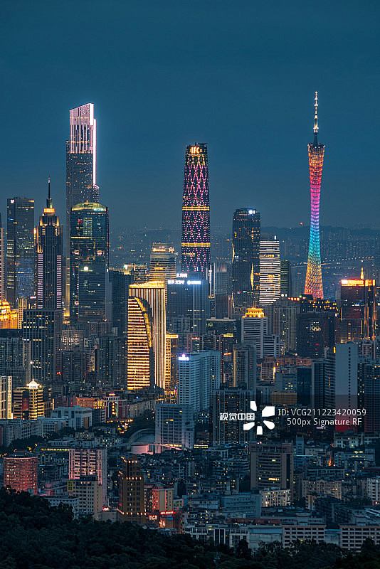 广州,夜晚,套,建筑,著名景点正版图片素材-花瓣网