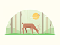 Deer in Forest Scene