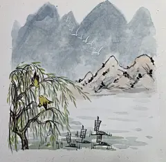古诗配国画——含步骤图 - 小红书