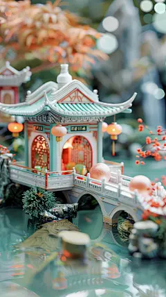 古风建筑汤圆素材图AI图