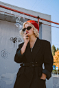 Free Lady with cigarette near building in street Stock Photo