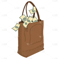 手绘-钱袋金融理财元素贴纸7