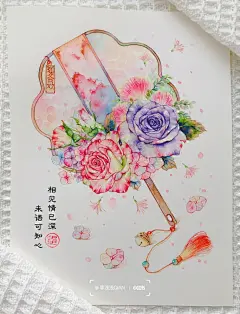 手绘｜玫瑰团扇｜古风_6_李浅浅QIAN_来自小红书网页版