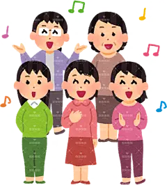 女子合唱团快乐唱歌插画 免扣 素材 手绘 png