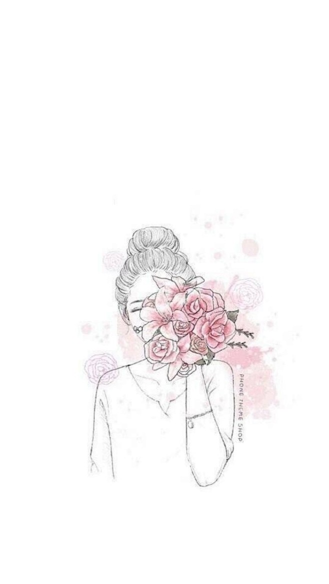 壁纸 少女与花