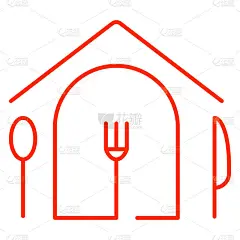 城市食品设备简单的平面图标设计矢量