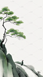 中国风新中式水墨极简山水背景