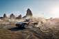 automotive   car photography CGI dakar modern architecture off road Porsche Render trona