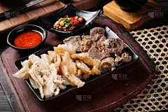 美食系列写实火锅食材牛肉拼盘
