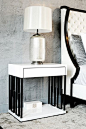 Contemporary End & Night Table from Aguirre Design Inc