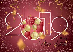 2019,新年前夕,贺卡,华丽的,简单,模板,小册子,领导能力,设计,问候