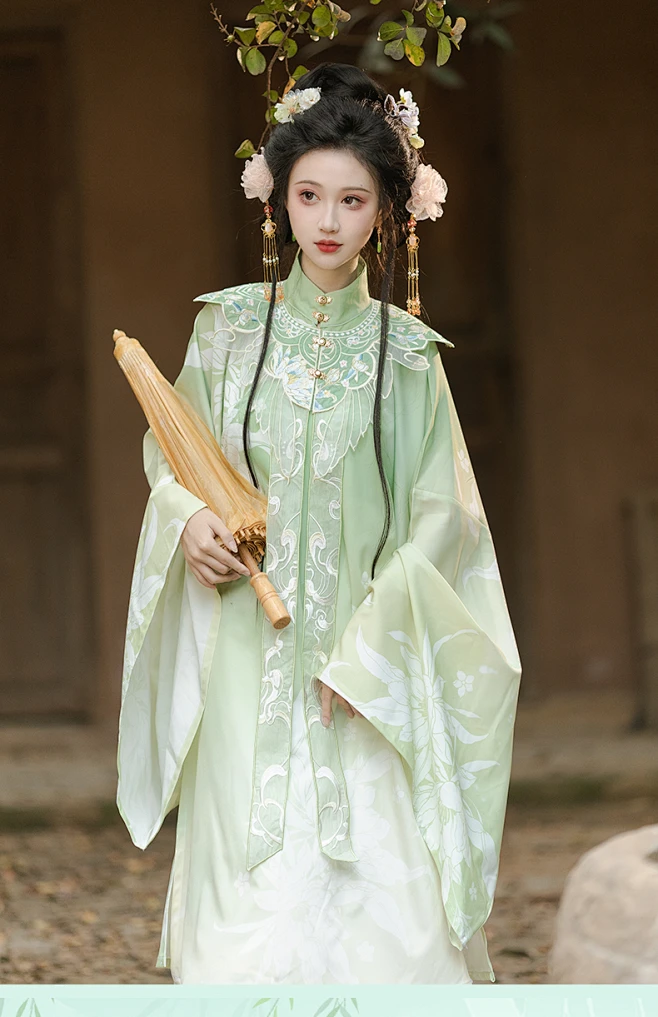 汉虞葵原创（昙花月）明制汉服女2024新款春季云肩马面裙套装古装-tmall.com天猫-花瓣网