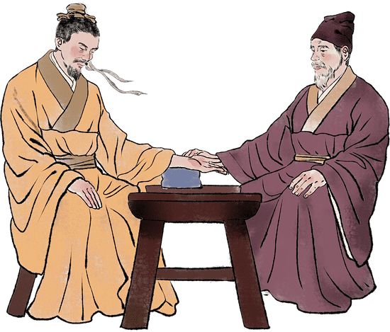 中医主题水墨风人物-诊脉