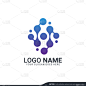 creative abstract digital technology symbol logo