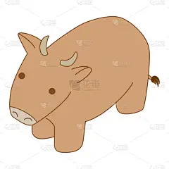 绘画插图,新年前夕,小雕像,母牛,贺卡,圣伯纳犬,卡通,褐色