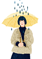 【越南插画师Xuan loc Xuan的插画作品】—— Rain : Rainy day