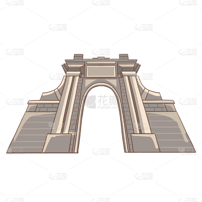 卡通感拱门建筑元素