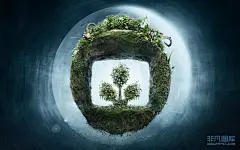 创意圆形盆栽高清桌面壁纸图片素材下载-非凡图库