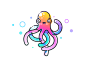Happy Octopus : Besides real work I have 3 little ones that always have their own design requests for me. Typically I just do the outlines and have them color whatever that is... this time I decided to color it my...