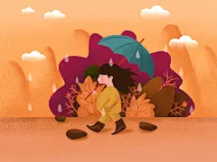 06-4.20女孩打伞 暖色调