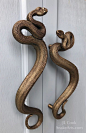 Matched Pair of Rattlesnake Entrance Sculptures