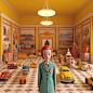 其中可能包括：a woman standing in front of a room filled with toy cars and toys on the floor