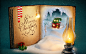 聖誕快樂，魔法書，雪，燈 桌布 - 2880x1800