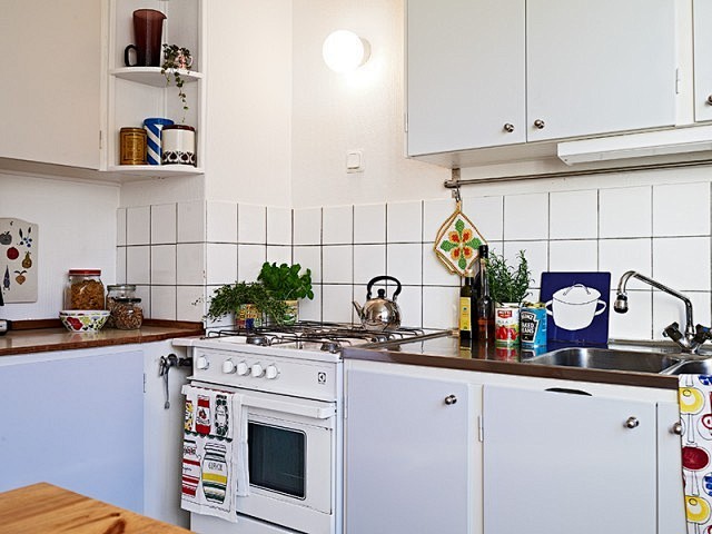 欧美风格50㎡以下一室一厅厨房装修效果图