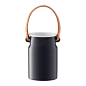 LSA International - Utility Utensil Pot & Leather Handle - Pepper Black