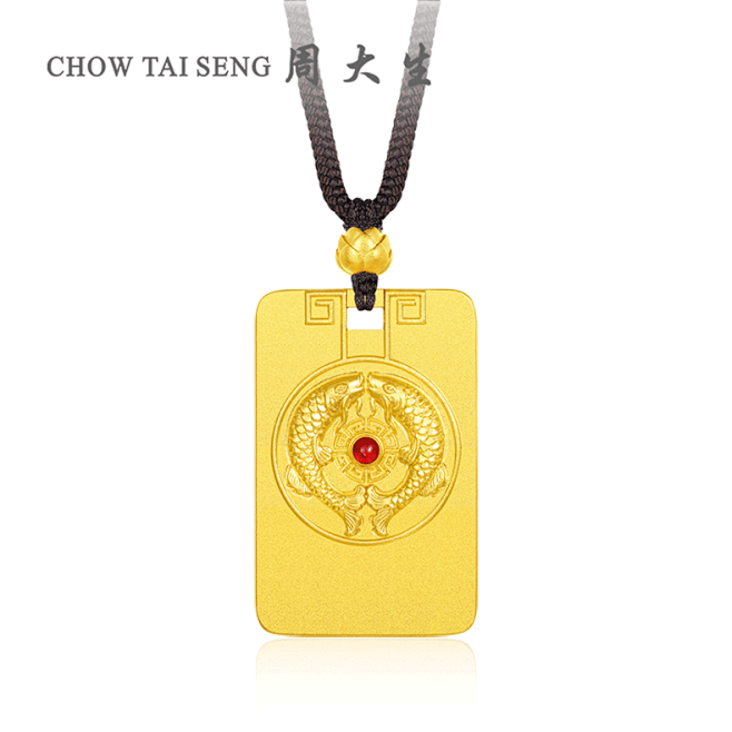 周大生布达拉宫IP联名黄金吊坠男女吉庆有...