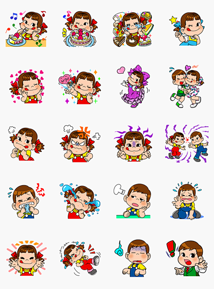 153line表情贴纸不二家牛奶妹自制手账贴纸包手账装饰40枚淘宝网