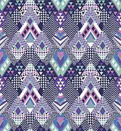 多彩的抽象部落形状和锯齿-无缝背景