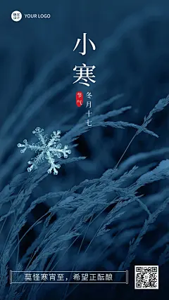 小寒节气祝福手机海报